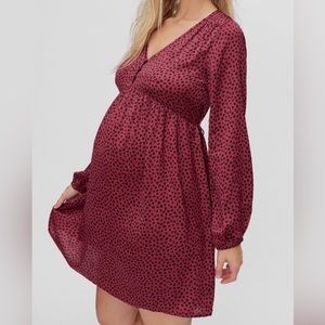 LONGSLEEVE V-NECK BABYDOLL DRESS